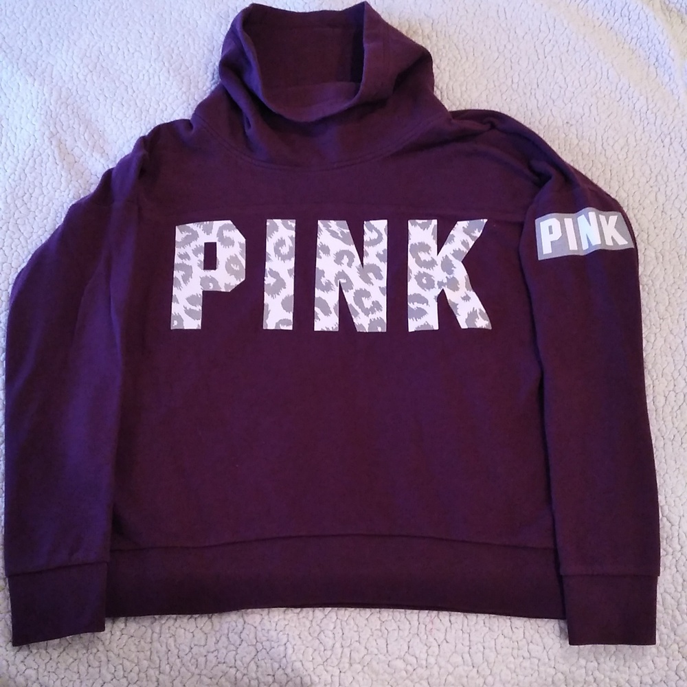 VS/PINK "Cheetah Boyfriend" Pull-Over Sweatshirt Medium